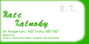 mate kalnoky business card